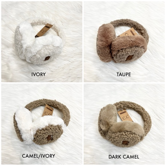 C.C Sherpa Faux Fur Earmuffs, Warm Ear Muffs, Winter Accessories, Warm Earmuffs - Picture 3 of 3